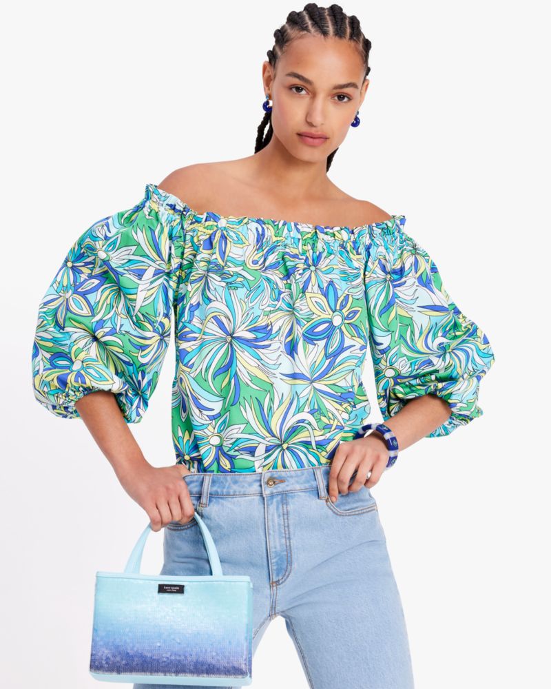 Anemone Floral Off-the-shoulder Top