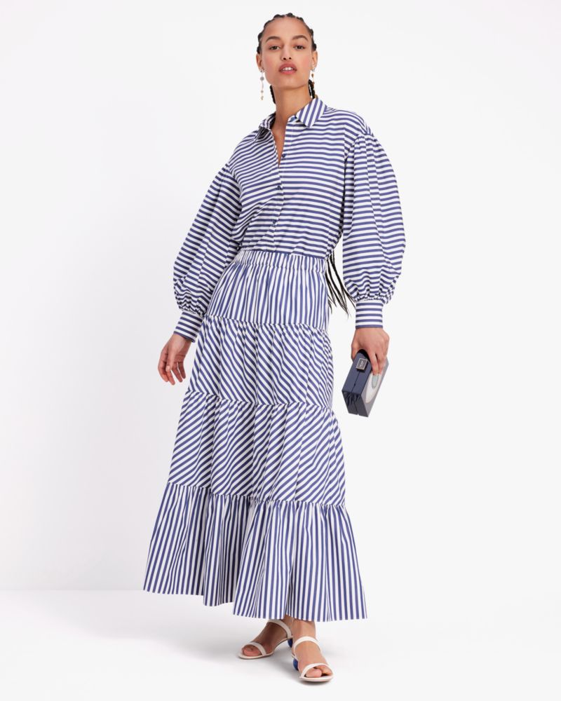 Kate Spade,ビーチ パーティ ストライプ アンディ シャツ,全てのアウトレット,クリーム/フレンチネイビー