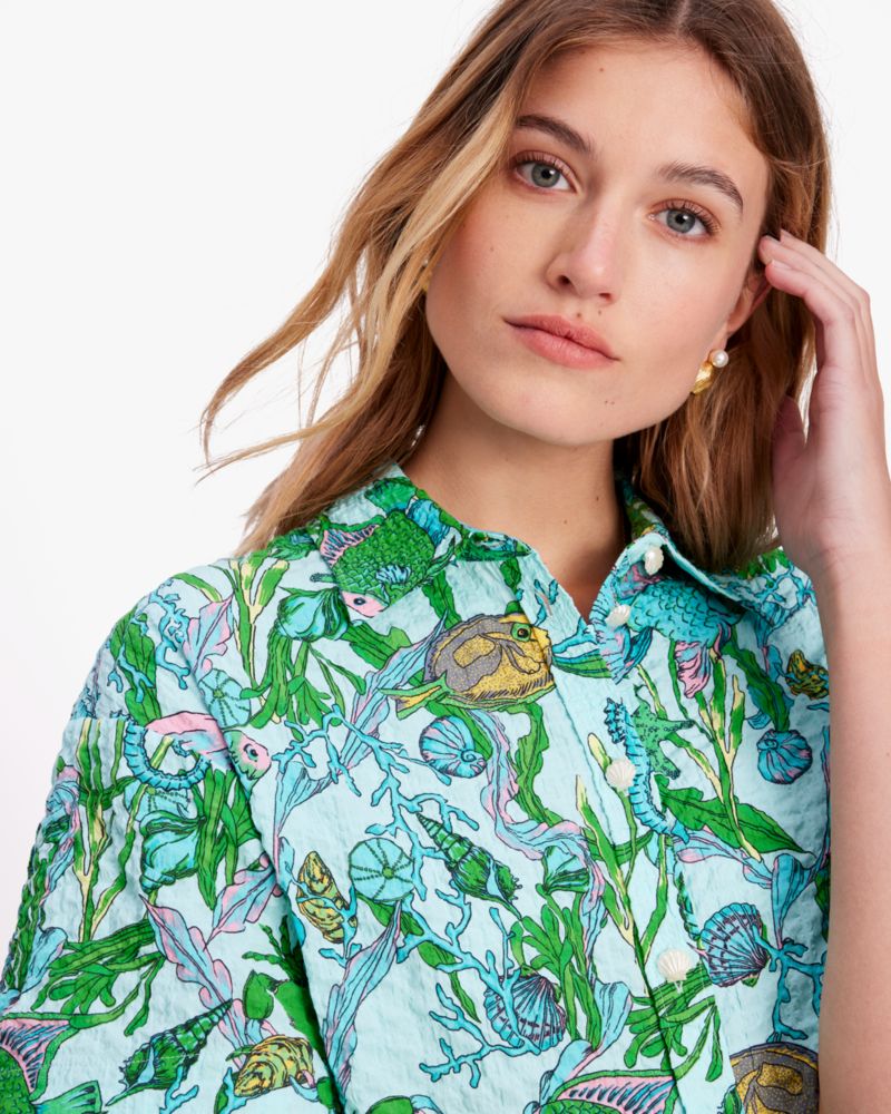 Under The Sea Collared Top