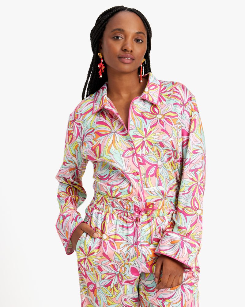 Kate Spade,Anemone Floral After Hours Shirt,