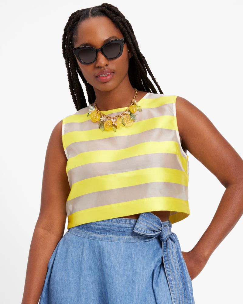 Kate Spade,Awning Stripe Organza Shell,