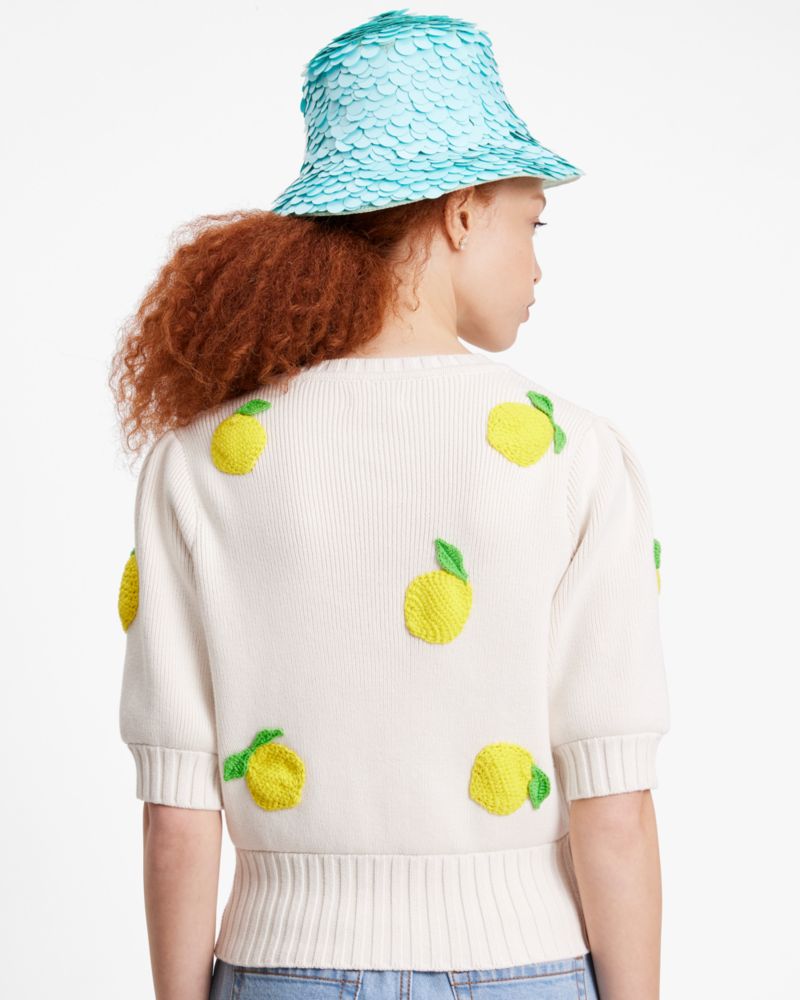 Kate Spade,Crochet Lemons Sweater,Cream