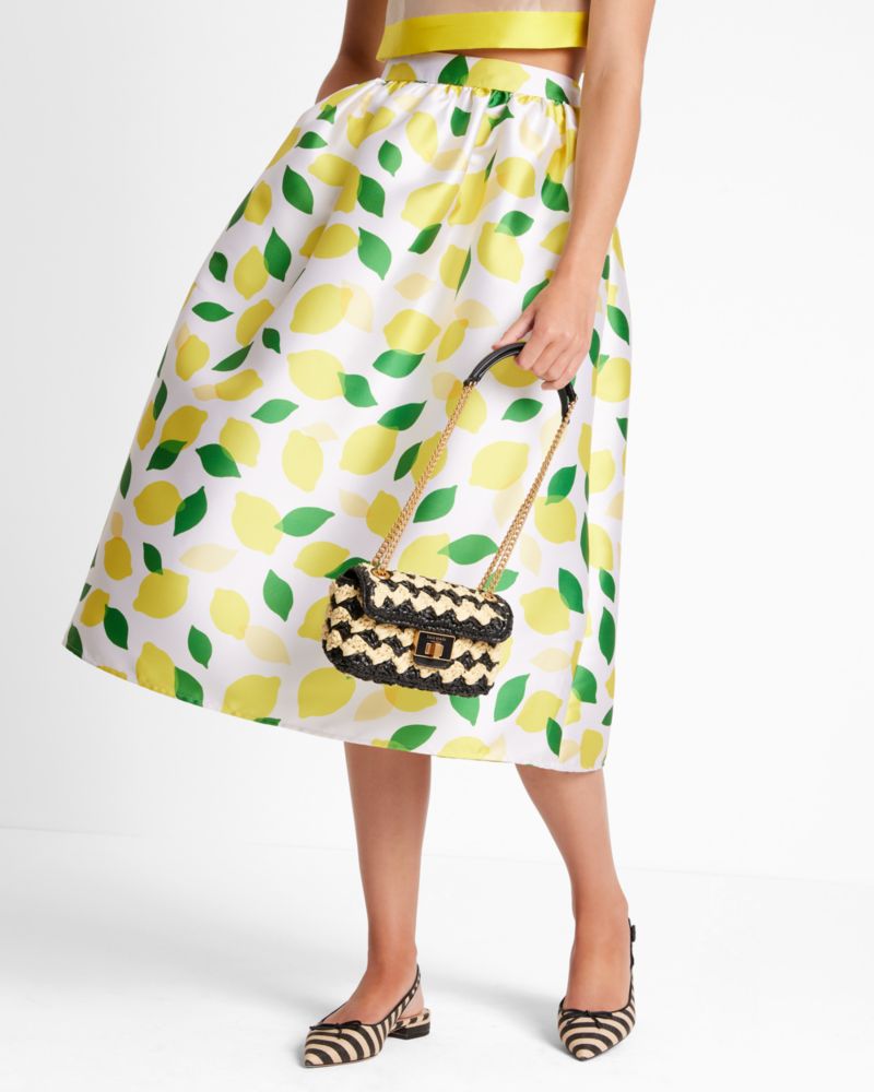 Lemon Toss Mikado Midi Skirt