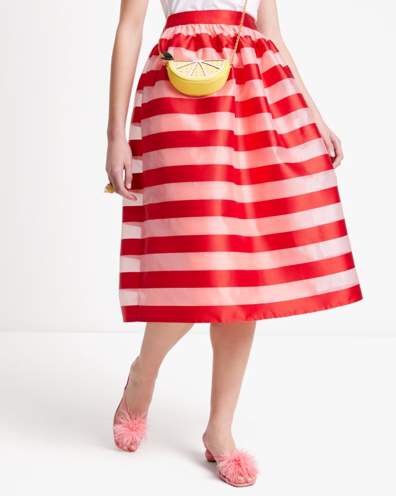 Kate Spade,Awning Stripe Organza Midi Skirt,