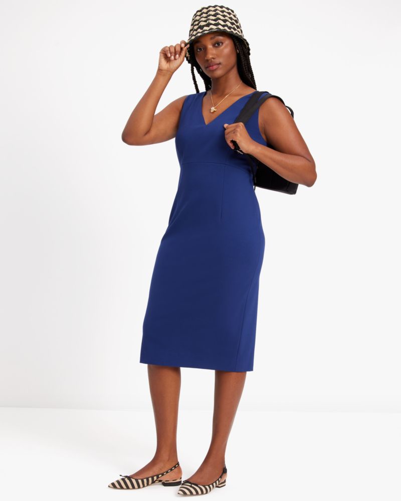 Sleeveless Vneck Ponte Dress