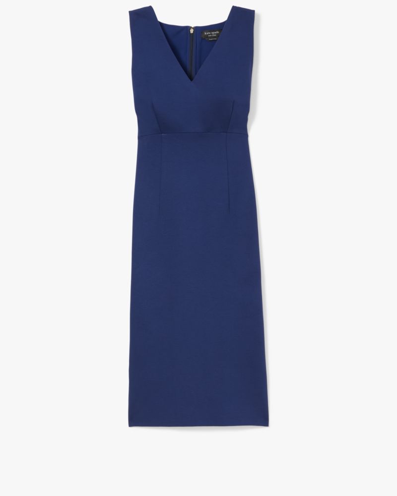 Kate Spade Sleeveless V-Neck Ponte Dress, French Navy - 4