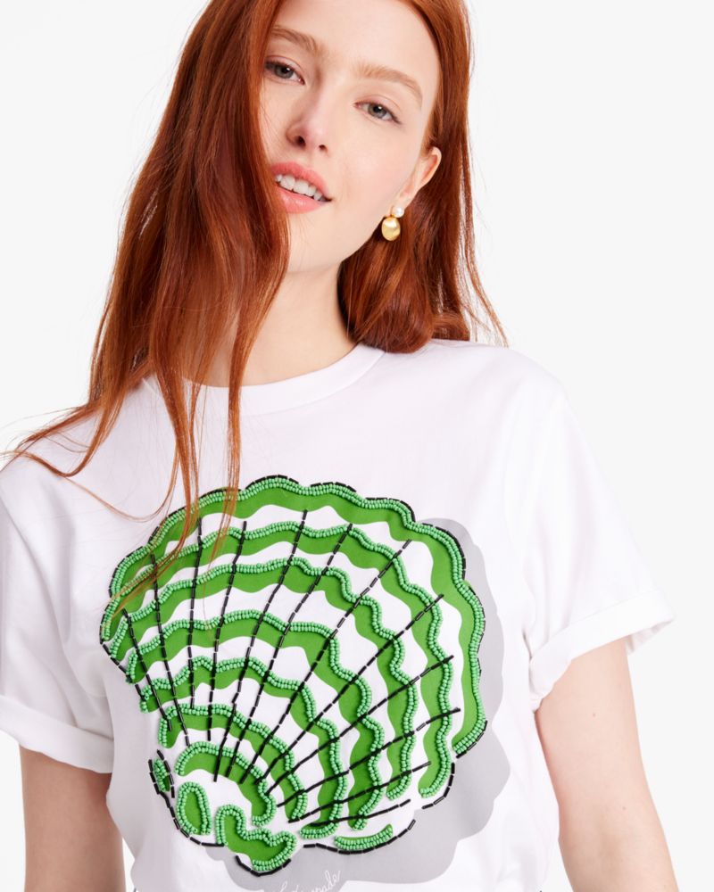 Kate Spade,Embellished Shell Tee,Fresh White