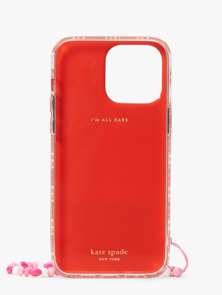 Kate Spade,Sam Icon Glitter Gingham iPhone 14 Pro Max Wristlet Case,