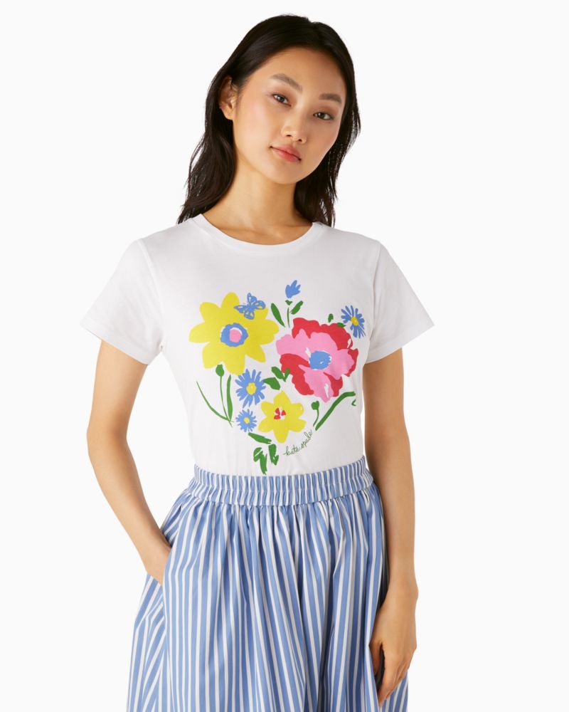 Kate Spade,ガーデン ブーケ Tシャツ,ウェア,フレッシュホワイト