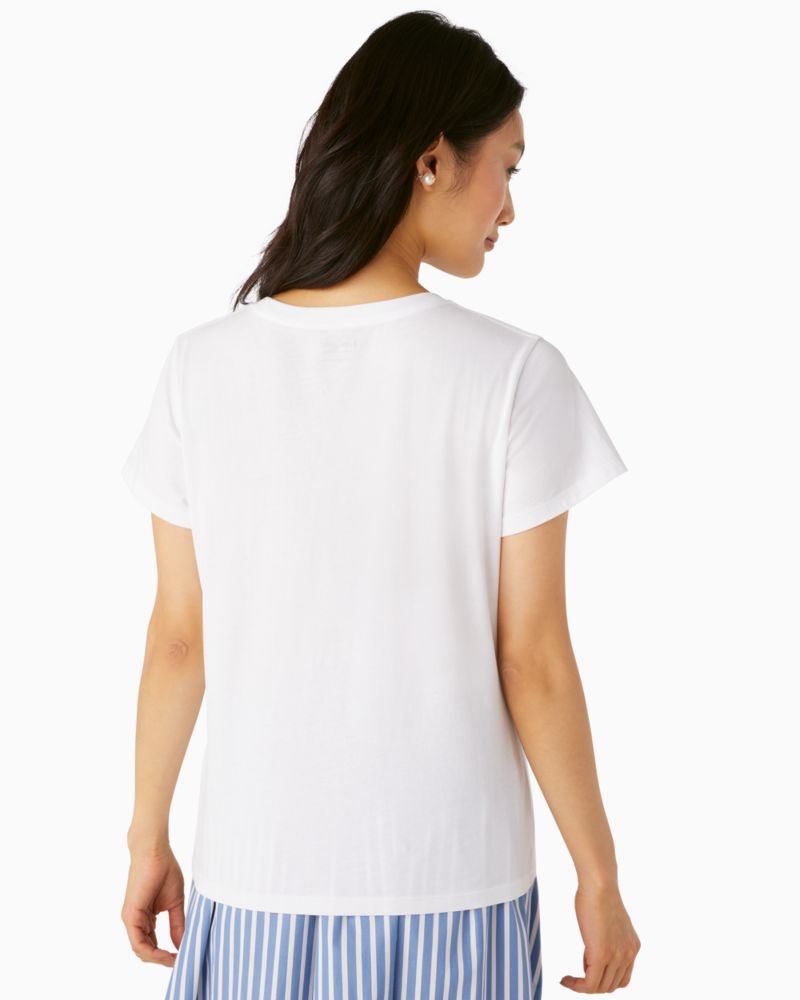 Kate Spade,new england floral tee,Fresh White