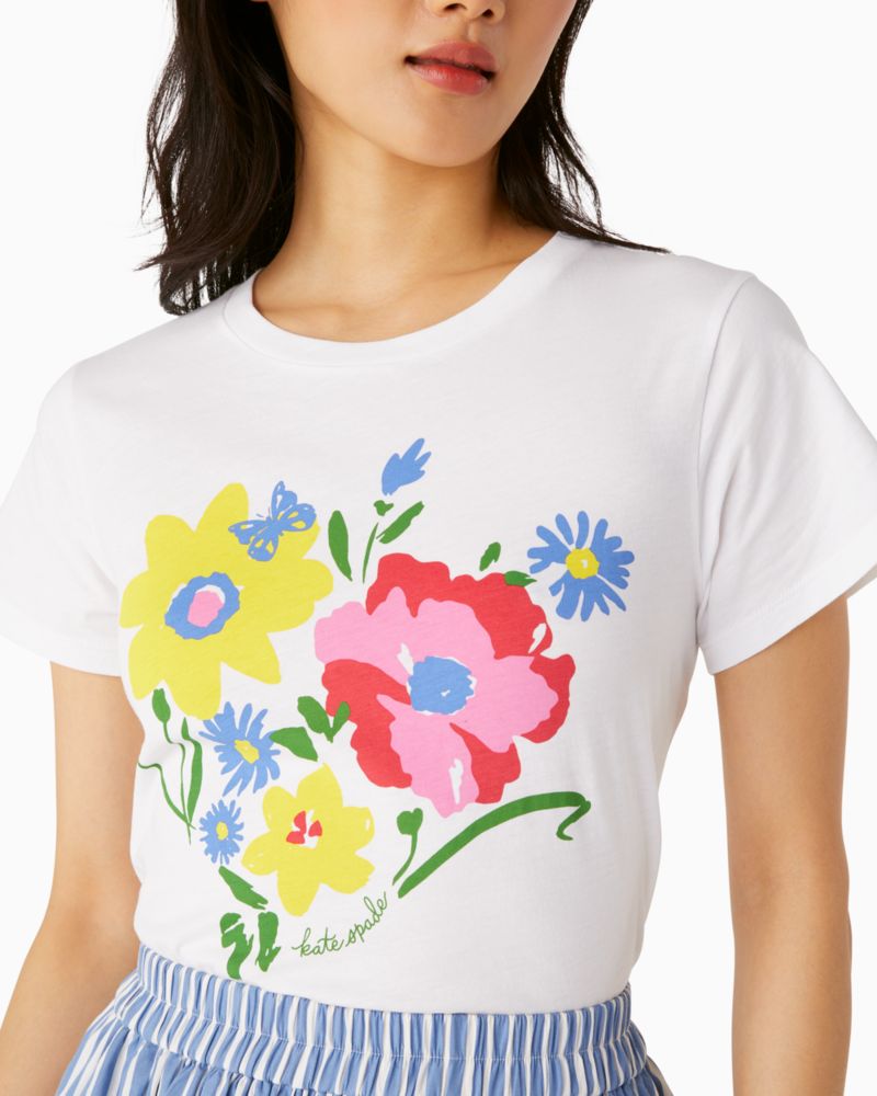 Kate Spade,new england floral tee,Fresh White