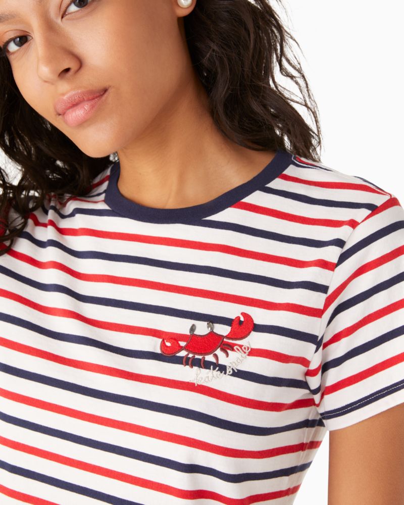 Kate Spade,ストライプ クラブ Tシャツ,全てのアウトレット,フレッシュホワイトマルチ