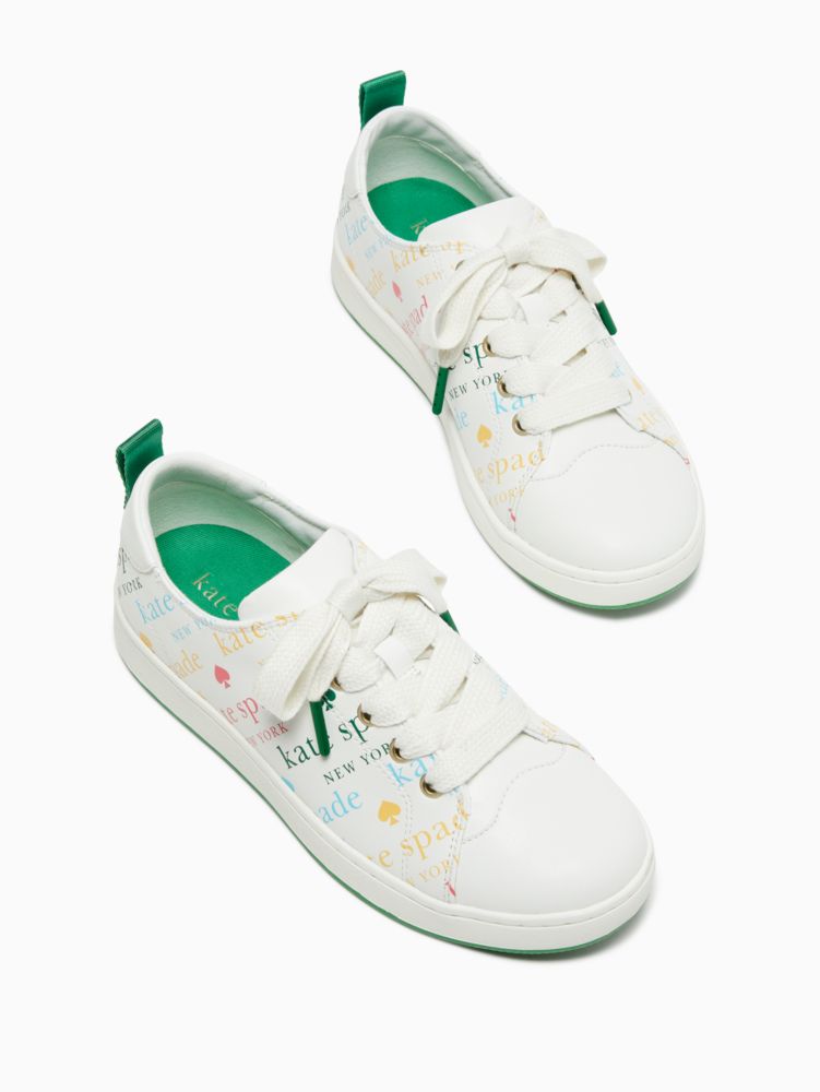 Kate Spade,nixie sneakers,Optic White/Green Bean