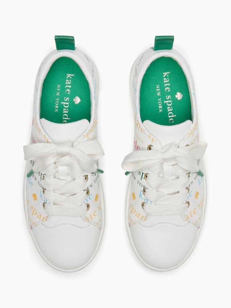 Kate Spade,nixie sneakers,Optic White/Green Bean