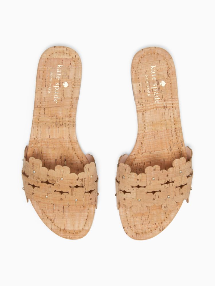 Kate Spade,Daisy Field Sandals,Rubber,Slides,Studded,Casual,Brown