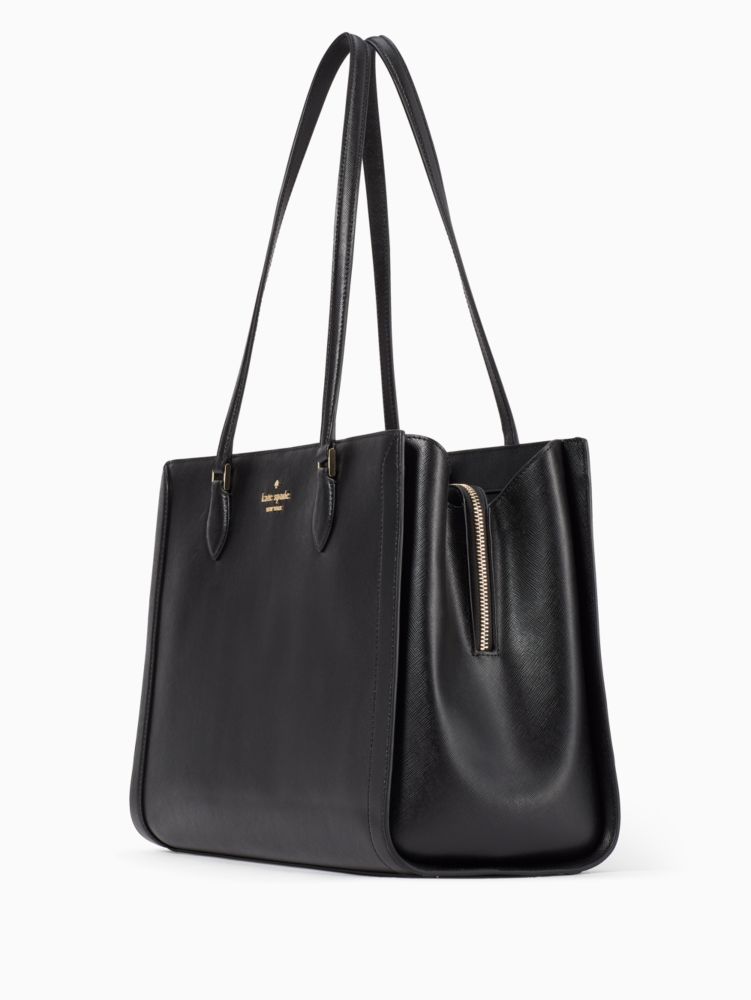 Kate Spade,Madison Saffiano East West Leather Laptop Tote,Black