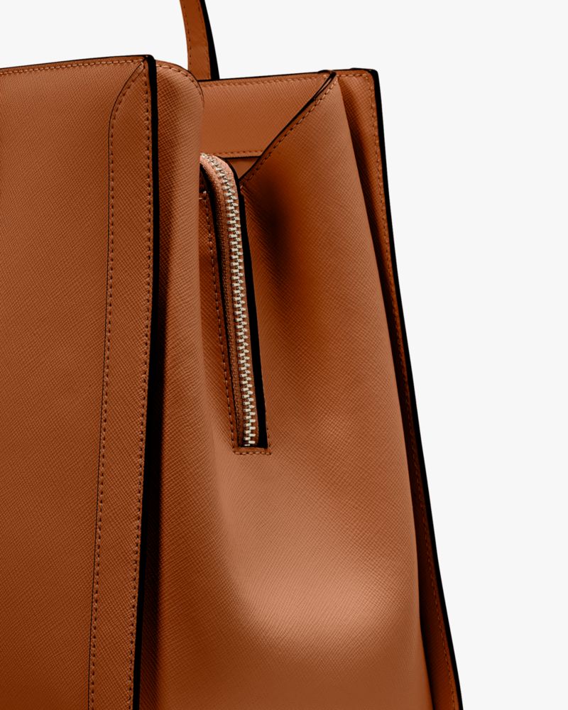 Kate Spade,Madison Saffiano East West Leather Large Laptop Tote,Leather,Tote,Metal,Logo,Lined,Work,Brown