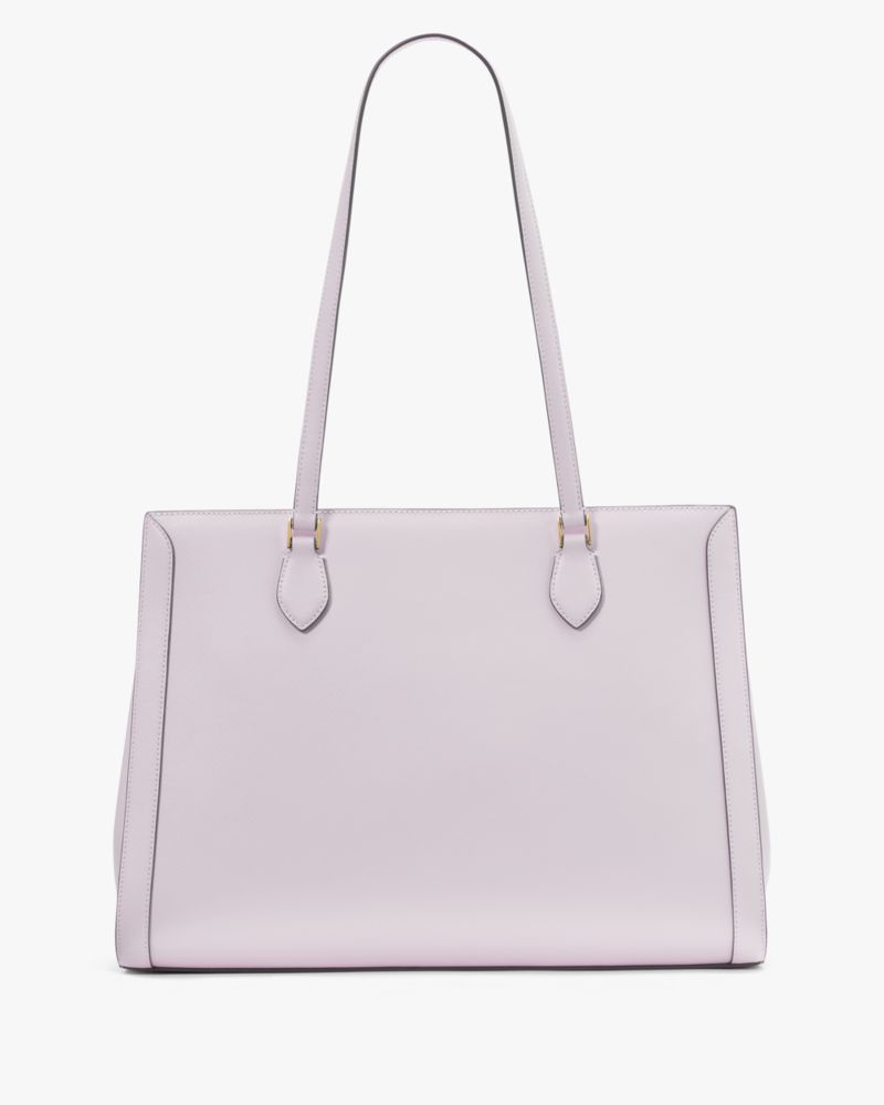 Kate Spade,Madison Saffiano East West Leather Large Laptop Tote,Leather,Tote,Logo,Metal,Lined,Work,Lavender