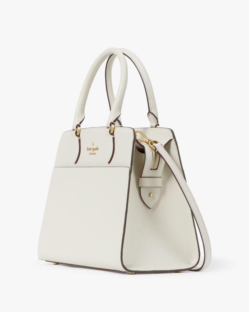 Kate Spade,Madison Saffiano Leather Medium Satchel,Meringue