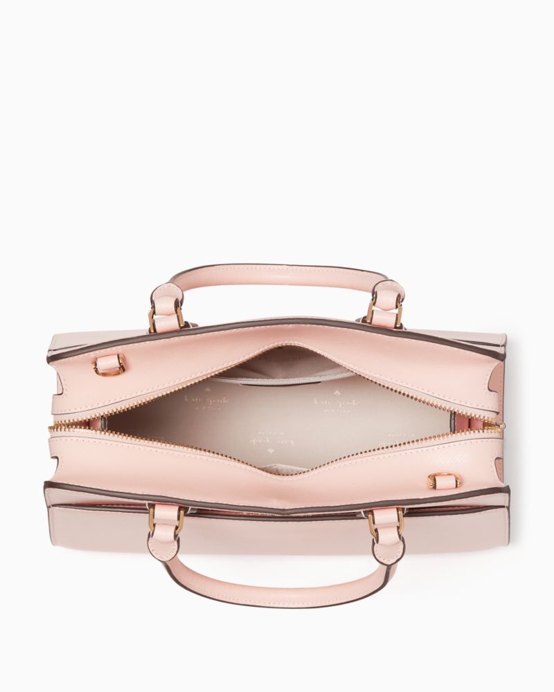 Kate Spade,Madison Medium Satchel Bag,Leather,Satchel,Metal Material,Metal,Logo,Lined,Work,Pink