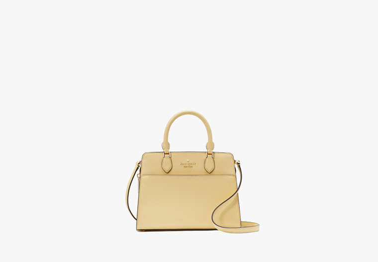 Kate Spade,Madison Saffiano Leather Small Satchel,Butter