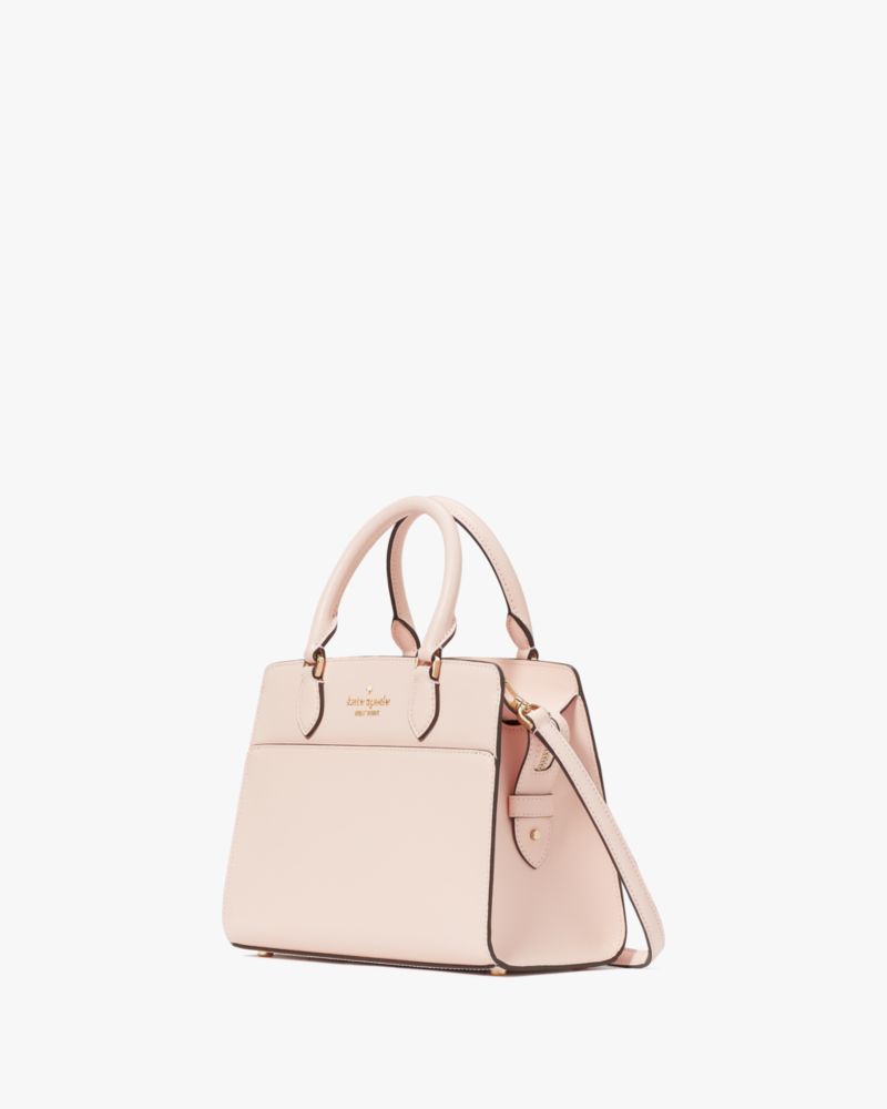 Kate Spade,Madison Saffiano Leather Small Satchel,Leather,Satchel,Logo,Metal,Lined,Casual,Pink