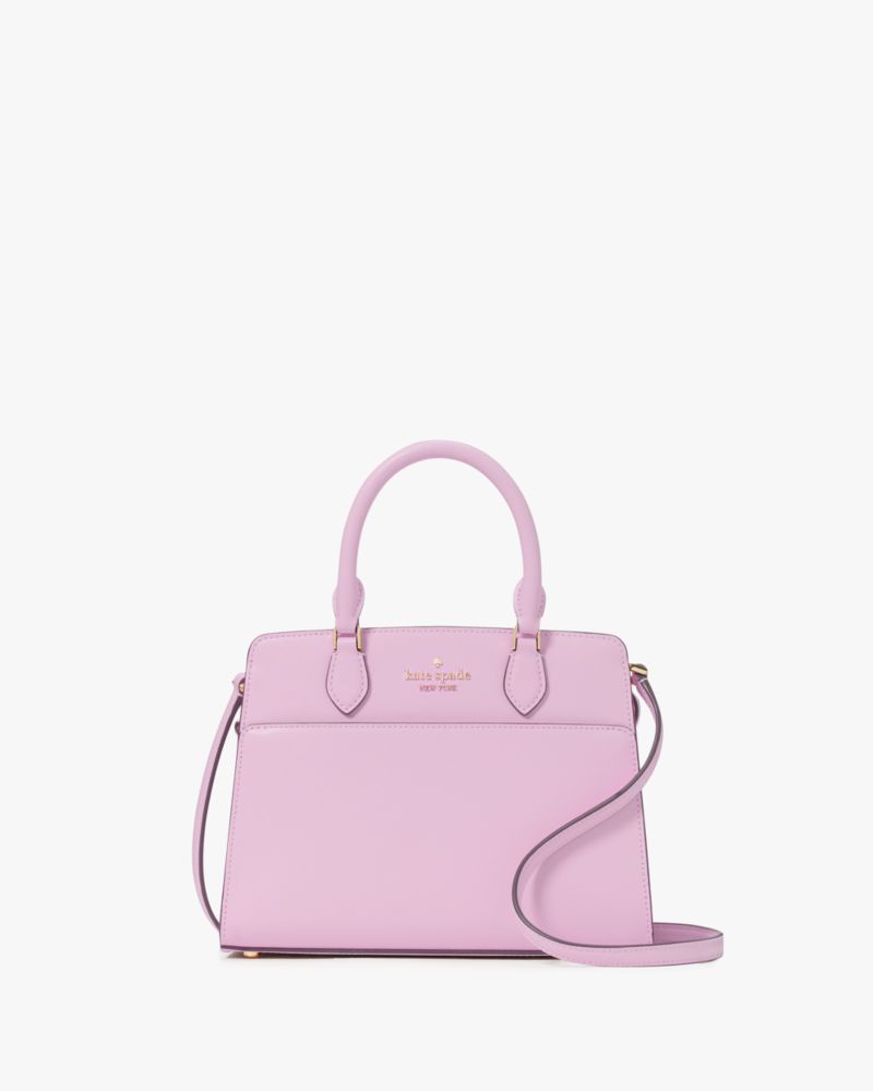 Kate Spade,Madison Saffiano Leather Small Satchel,Berry Cream