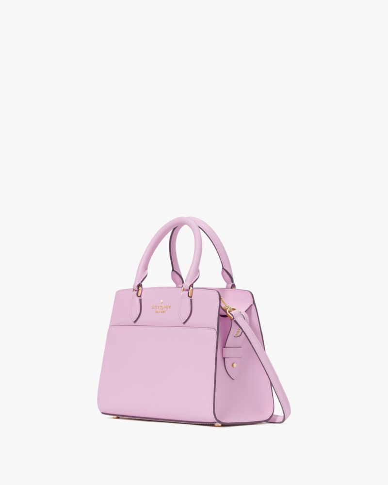 Kate Spade,Madison Saffiano Leather Small Satchel,Berry Cream