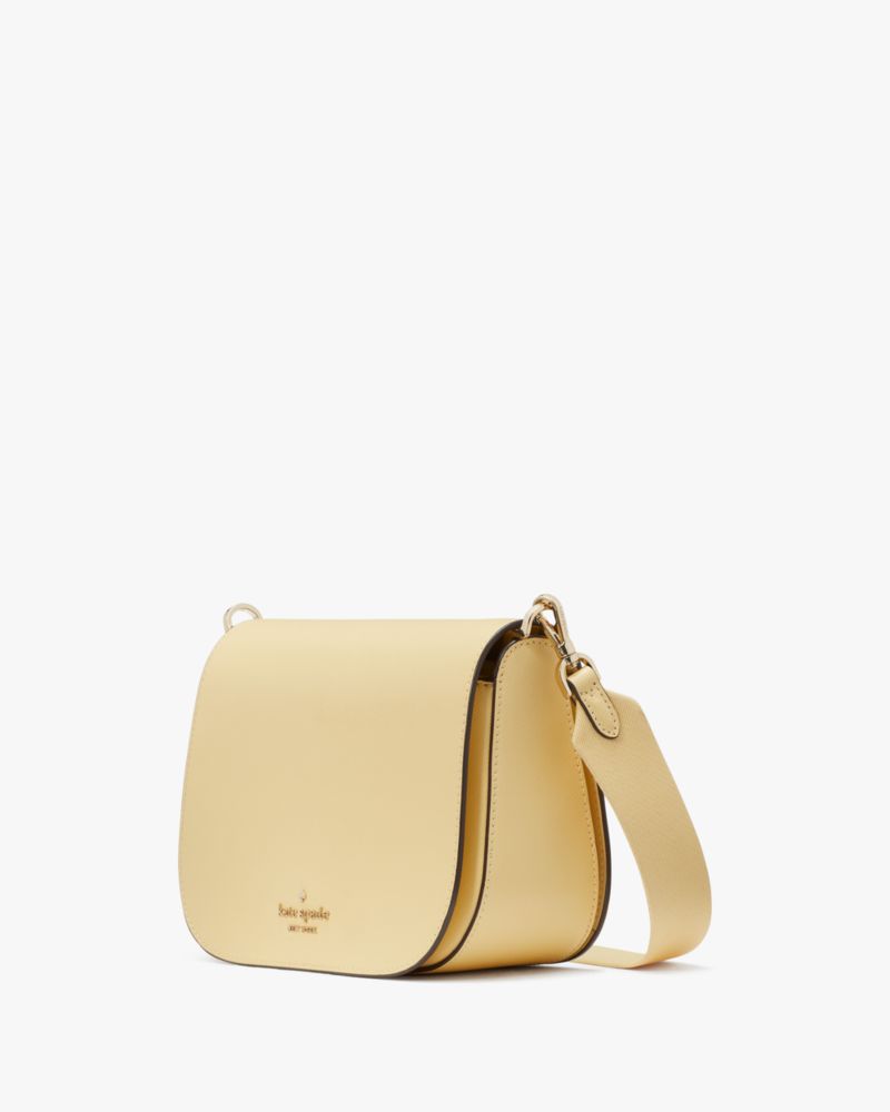 Kate Spade,Madison Saffiano Leather Saddle Bag,Butter