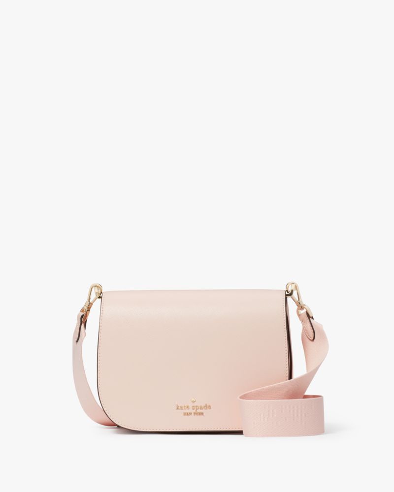 Kate Spade,Madison Saffiano Leather Saddle Bag,Conch Pink