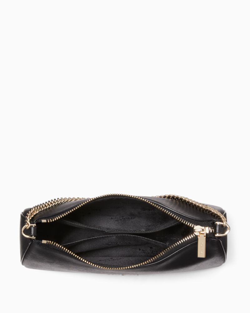 Kate Spade,Madison Convertible Medium Crossbody Bag,Leather,Crossbody,PVC,Logo,Metal,Lined,Gold Metal,Day Party,Black
