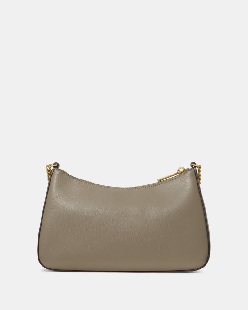 Kate Spade,Margot Convertible Crossbody Bag,Leather,Crossbody,PVC,Metal,Logo,Lined,Gold Metal,Day Party,Gray