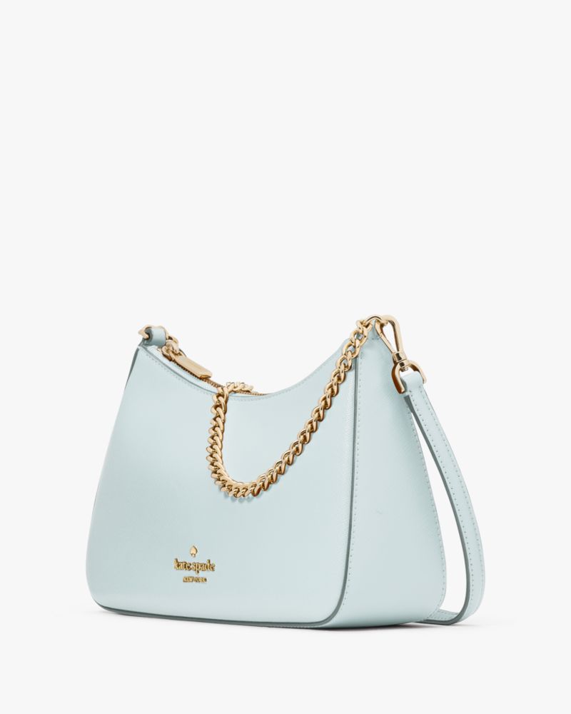 Kate Spade,Madison Medium Saffiano Leather Convertible Crossbody,Leather,Crossbody,PVC,Logo,Metal,Lined,Gold Metal,Day Party,Blue