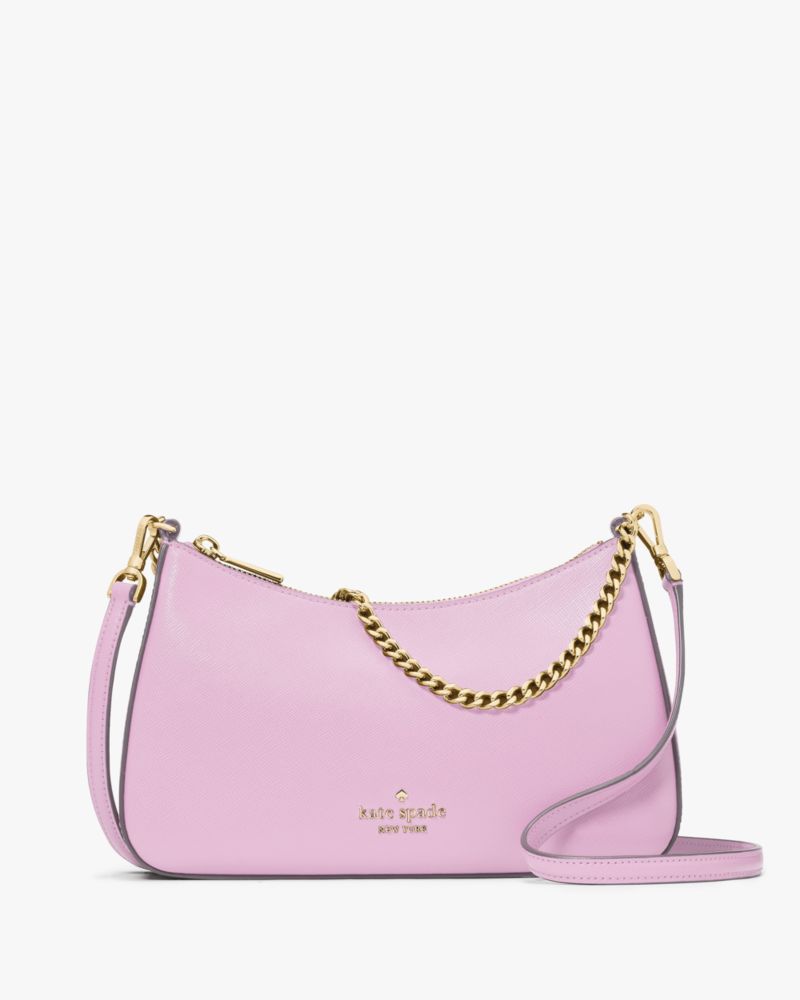 Kate Spade,Madison Saffiano Leather Convertible Crossbody,Berry Cream