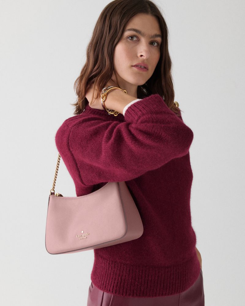 Kate Spade,Margot Convertible Crossbody Bag,Leather,Crossbody,PVC,Logo,Metal,Lined,Gold Metal,Day Party,