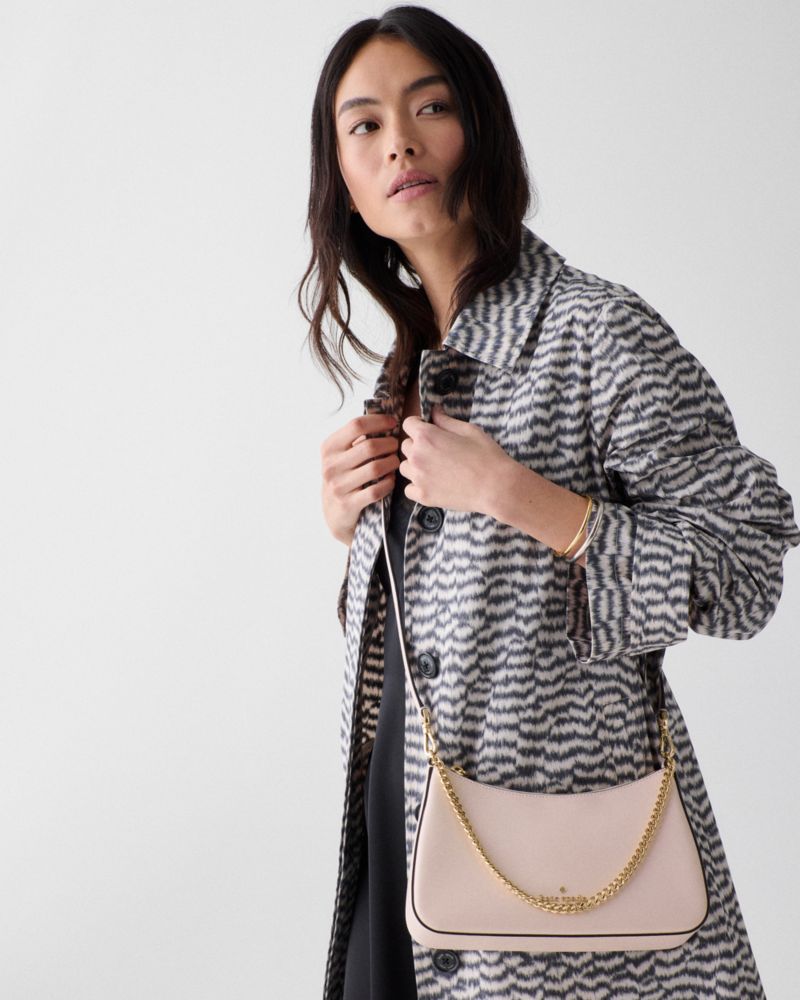 Kate Spade,Margot Convertible Crossbody Bag,Leather,Crossbody,PVC,Metal,Logo,Lined,Gold Metal,Day Party,Beige