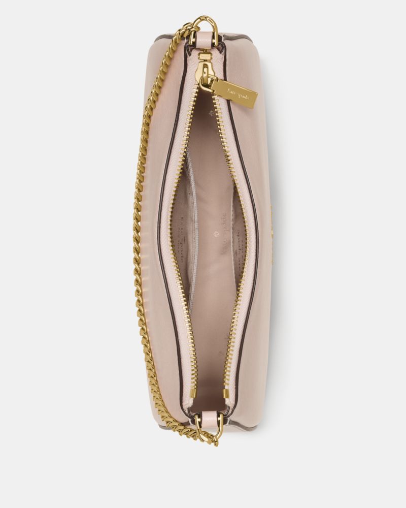 Kate Spade,Margot Convertible Crossbody Bag,Leather,Crossbody,PVC,Metal,Logo,Lined,Gold Metal,Day Party,Beige