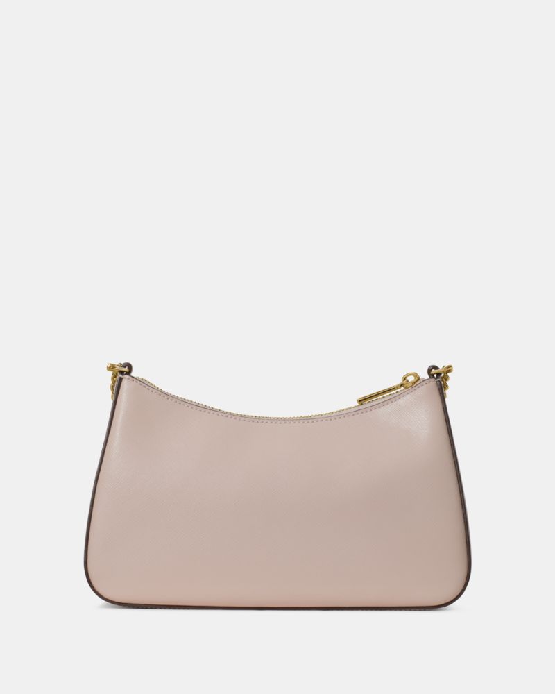 Kate Spade,Margot Convertible Crossbody Bag,Leather,Crossbody,PVC,Metal,Logo,Lined,Gold Metal,Day Party,Beige