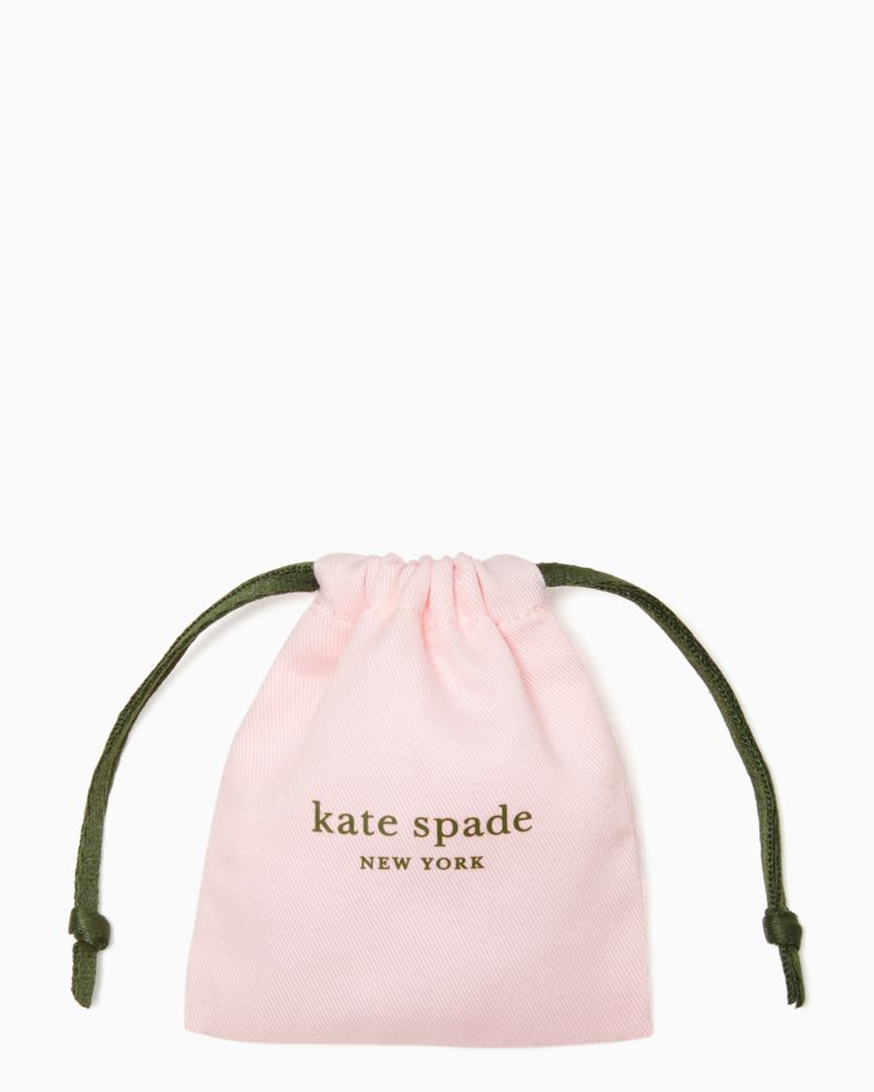 Kate Spade,Everyday Spade Enamel Drop Huggies,Dangle Earring,Huggies,Enamel,Logo,Gold Metal,Casual,Work,Pink