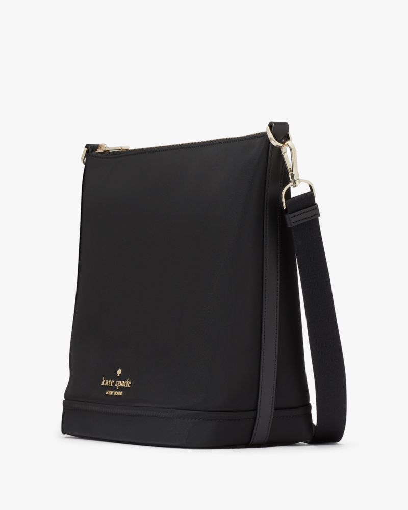 Kate Spade,Chelsea Large Duffle Crossbody,Nylon,Lining Recycled Polyester,Lining Polyester,Crossbody,PVC,Logo,Metal,Lined,...,Black