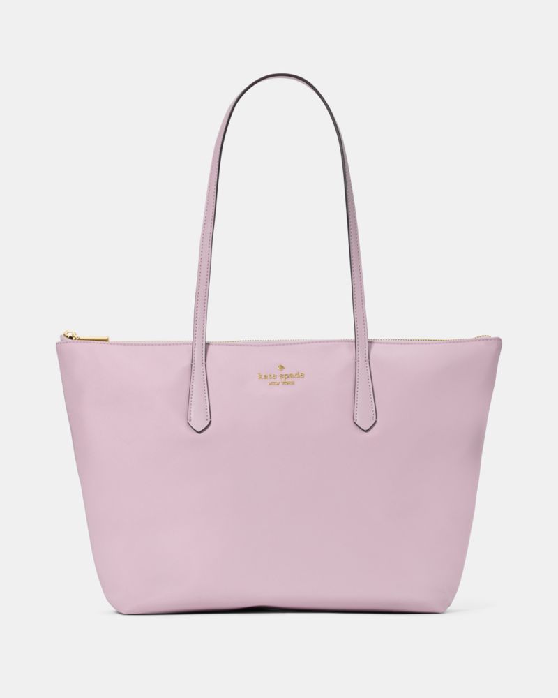 Kate Spade,Kitt Nylon Medium Tote,Nylon,Tote,PVC,Logo,Word Embellishment,Lined,Work,