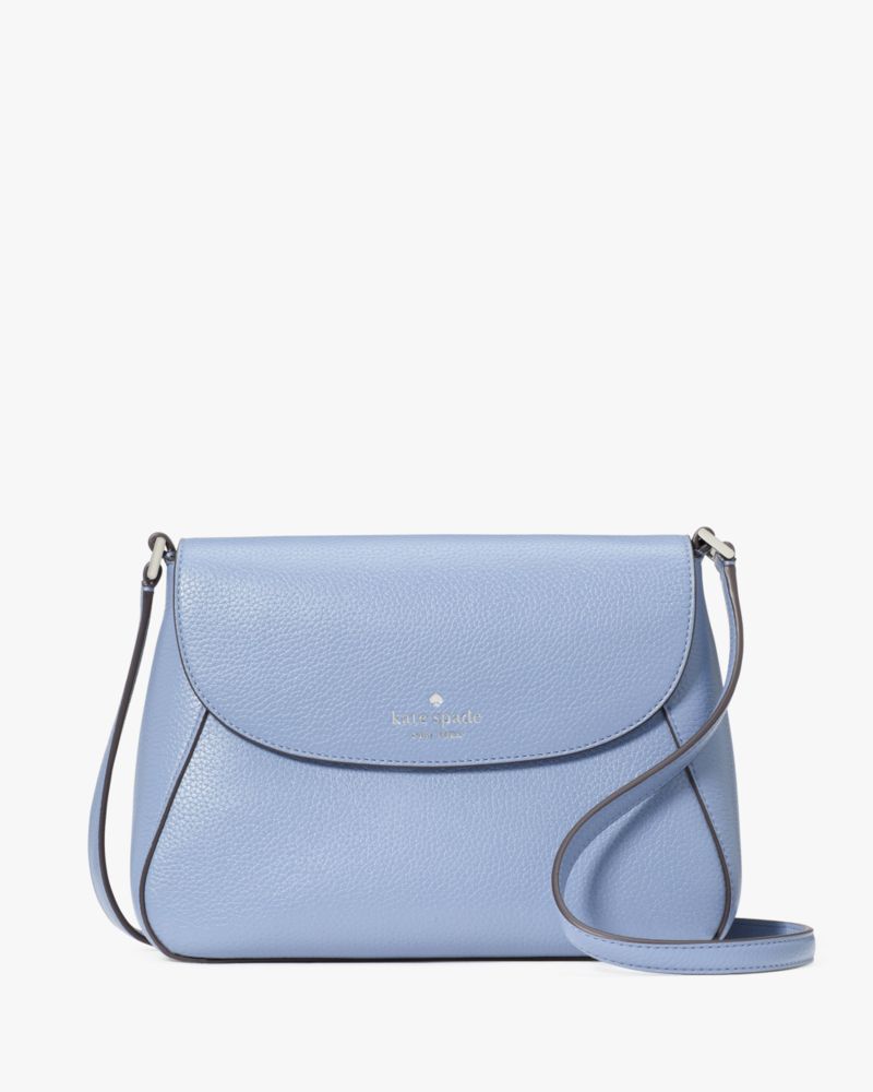 Kate Spade,Monica Medium Flap Crossbody,Leather,Crossbody,Word Embellishment,Logo,Lined,Casual,