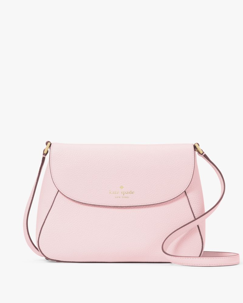 Kate Spade,Monica Medium Flap Crossbody,Leather,Crossbody,Word Embellishment,Logo,Lined,Casual,