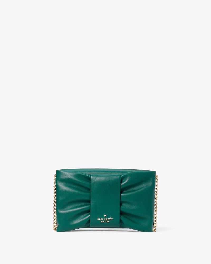 Kate Spade,Millie Bow Flap Crossbody,Deep Jade