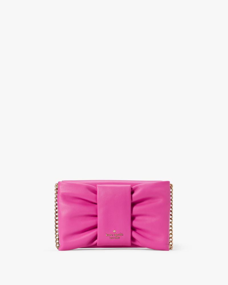 Kate Spade - Light Pink Leather Structured Crossbody w/ Hot Pink