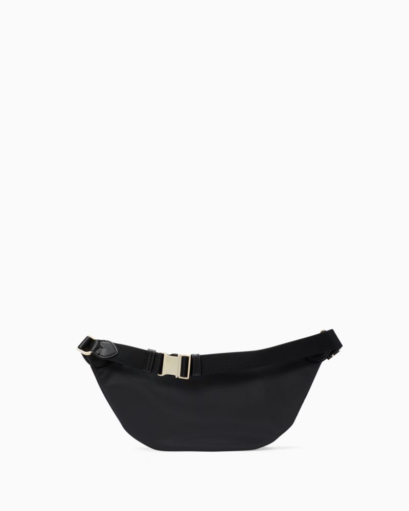 KATE SPADE LEILA BELT BAG WAIST FANNY PACK BLACK LEATHER GOLD $299