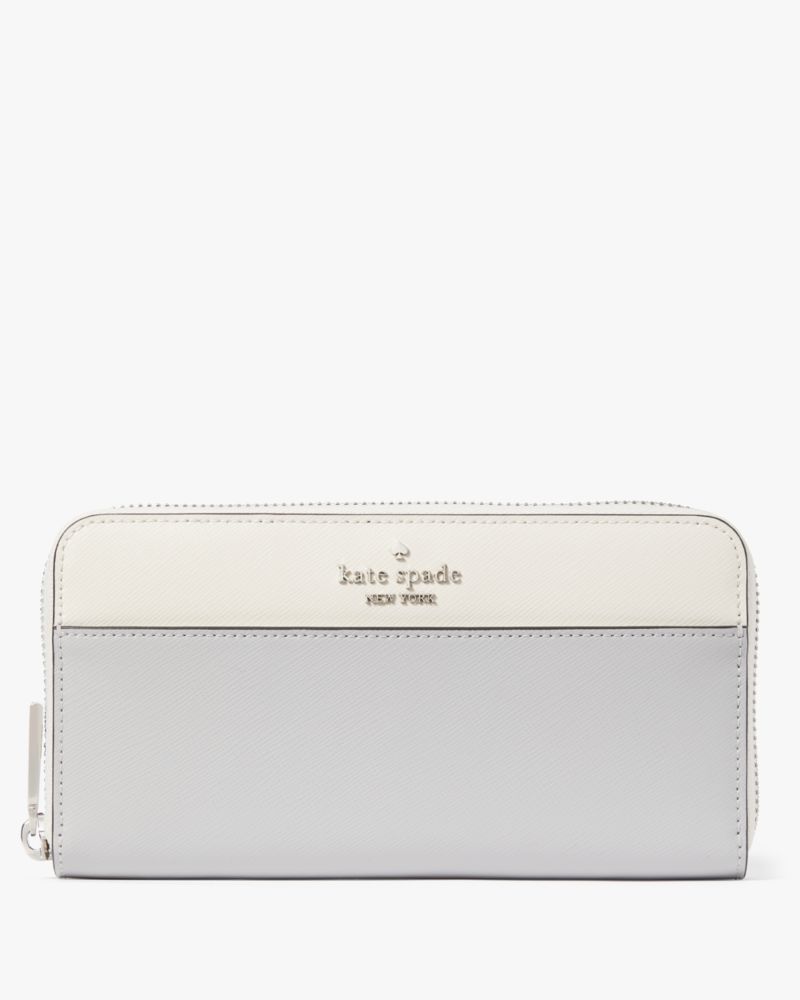 Kate Spade,マディソン カラーブロック ラージ コンチネンタル ウォレット,財布小物,プラチナグレーマルチ