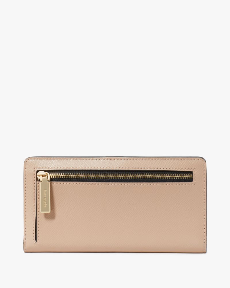 Kate Spade,Madison Large Slim Bifold Wallet,Toasted Hazelnut Multi