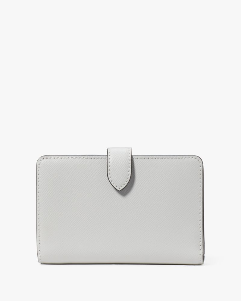 Kate Spade,Madison Medium Compact Bifold Wallet,Platinum Grey Multi