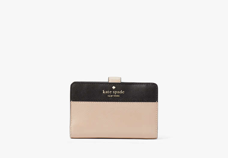 Kate Spade,Madison Medium Compact Bifold Wallet,Toasted Hazelnut Multi